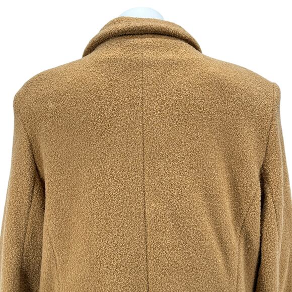 Sandro Women's Shearling Jacket SZ XL Brown Teddy Bear Coat Fuzzy Cozy Classic - Picture 5 of 12